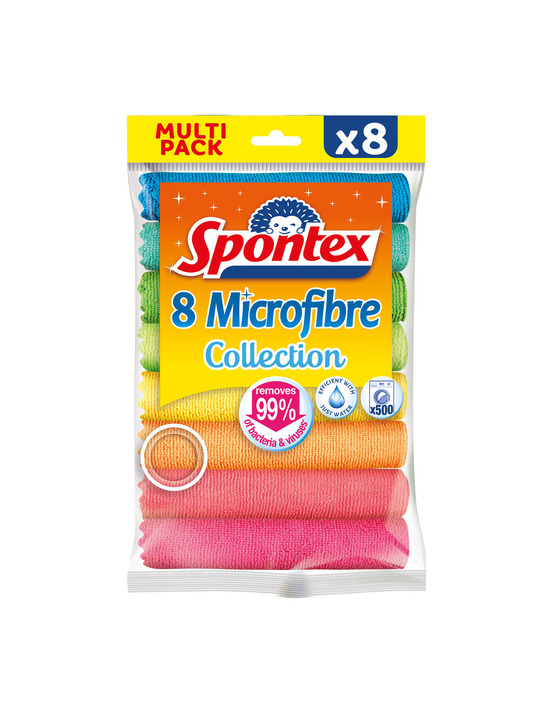 Lavettes microfibres collection multi usages pack x8 - spontex
