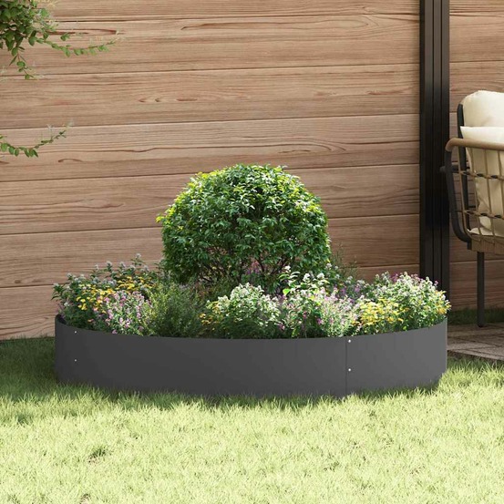 Anneau de jardinière 5 pcs noir 120 x 120 x 20 cm