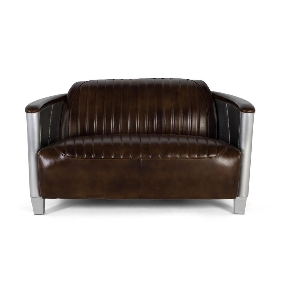 Sofa cuir marron - edwige décoration d'autrefois
