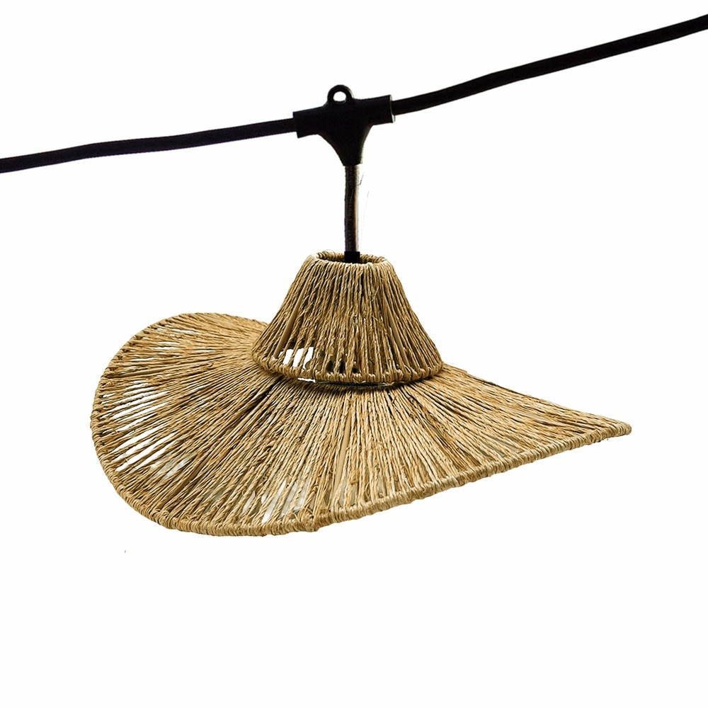 Guirlande raccordable d'extérieur wavy beige corde 6m