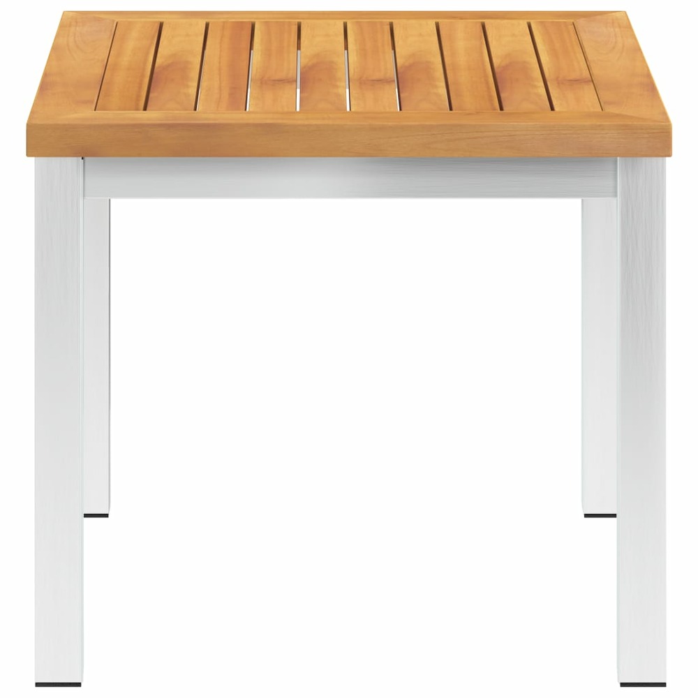 Table d'appoint de jardin 45x45x38 cm bois d'acacia et inox