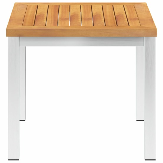 Table d'appoint de jardin 45x45x38 cm bois d'acacia et inox
