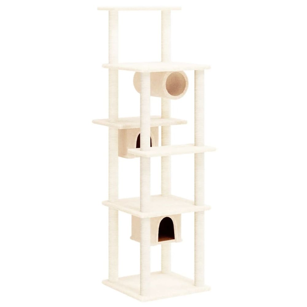 Arbre à chat avec griffoirs en sisal crème 169 cm
