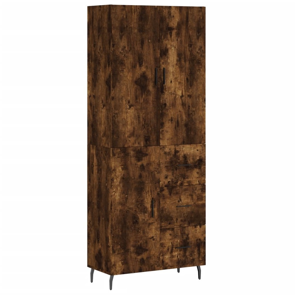Buffet bahut commode armoire meuble de rangement organisateur cuisine salle de séjour salon haut 69,5 x 34 x 180 cm bois d'in