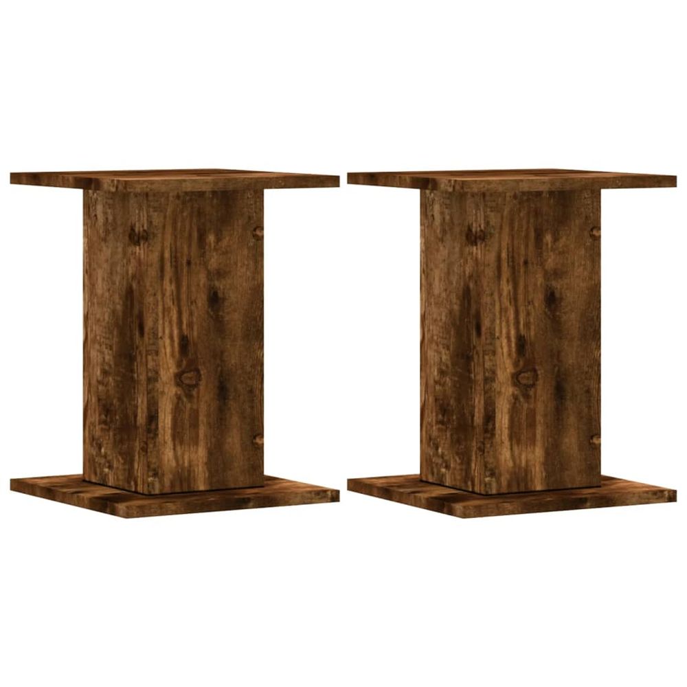 Supports pour plantes 2 pcs chêne fumé bois d'ingénierie