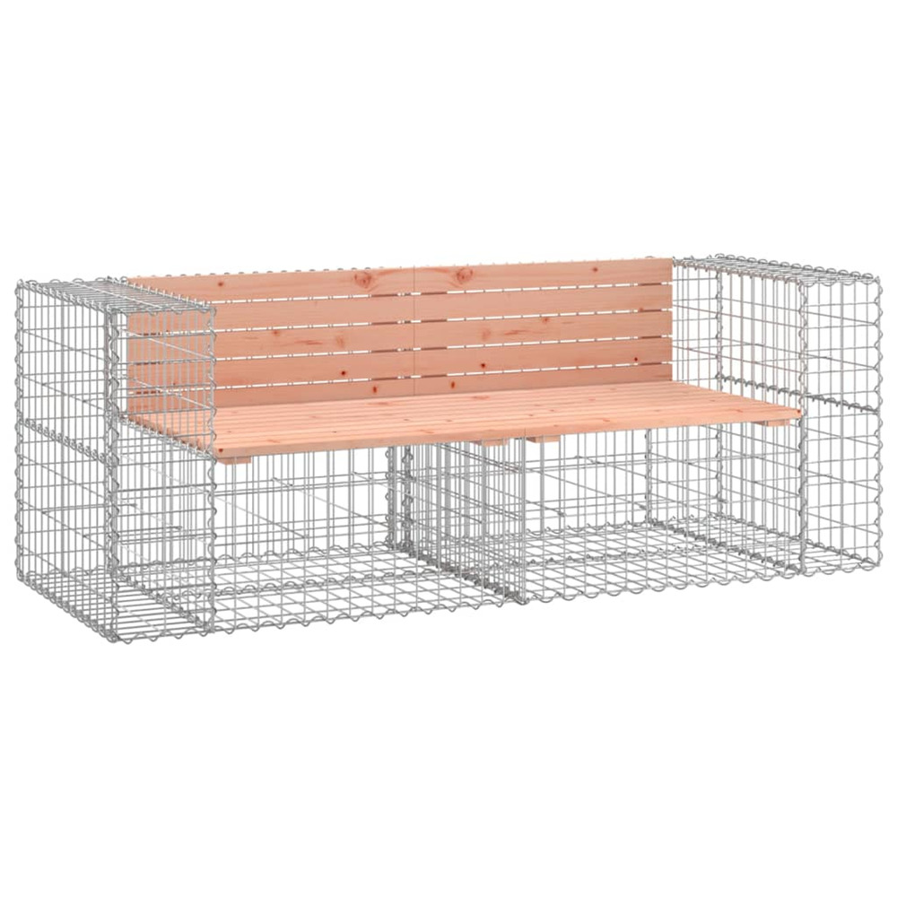 Banc de jardin design gabion 184x71x65,5 cm bois massif douglas