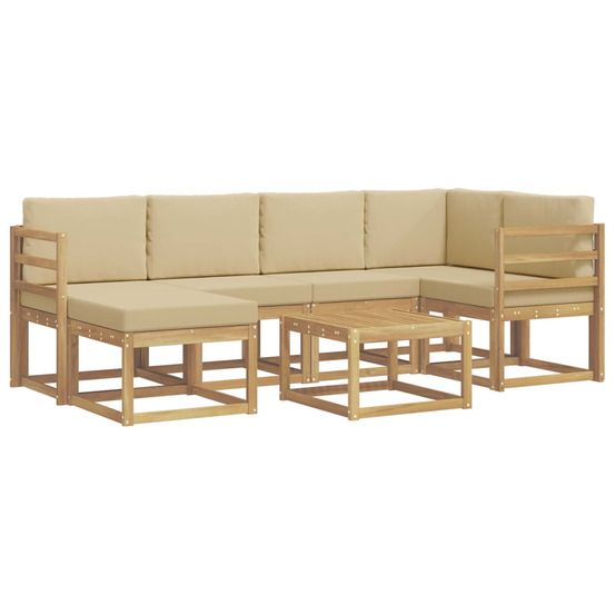 Ensemble de canapés d'extérieur 7 pc blanc et beige