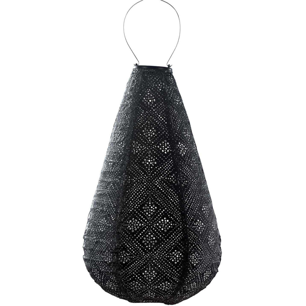 Lanterne solaire drop 28 cm topaze - gris foncé