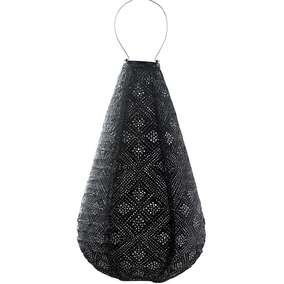 Lanterne solaire drop 28 cm topaze - gris foncé