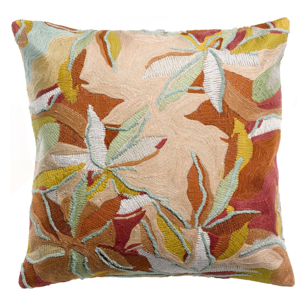 Coussin brodé alina dragee 45 x 45 cm