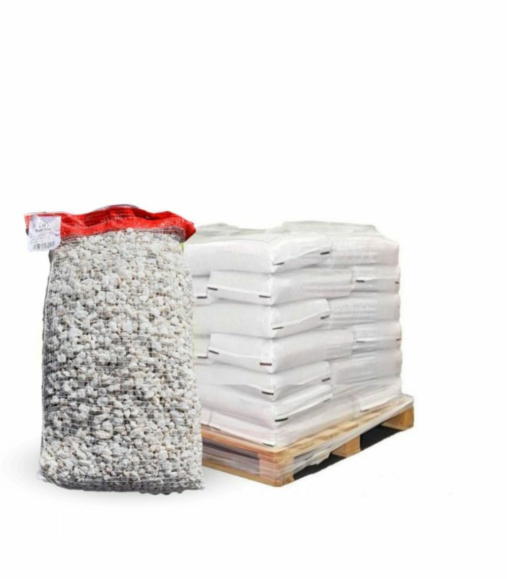 Paillage minéral gravier marbre blanc 8-12mm, 10 sacs de 20 kg - f-pai064-10x20