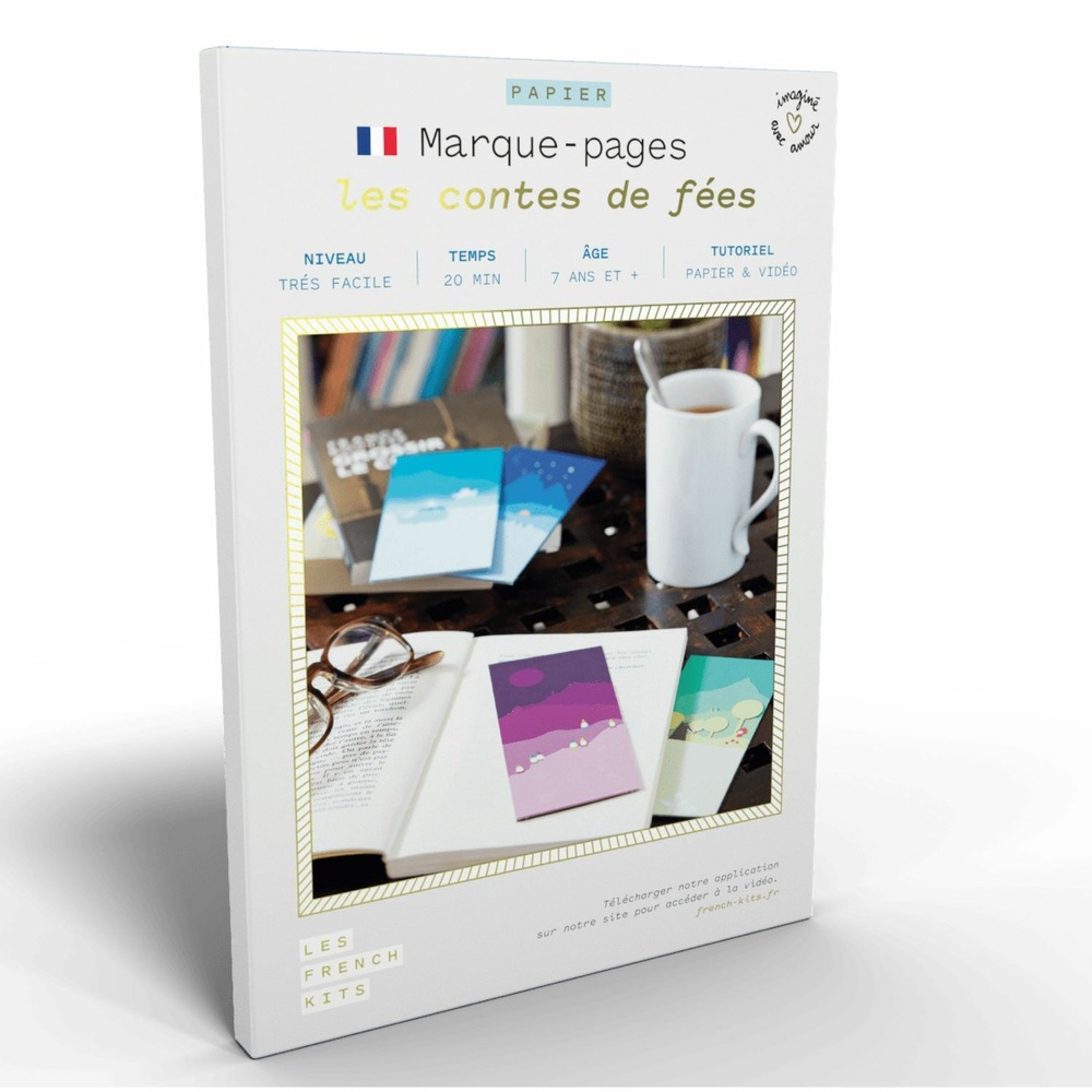 Coffret diy papier - 4 marque-pages - contes de fées