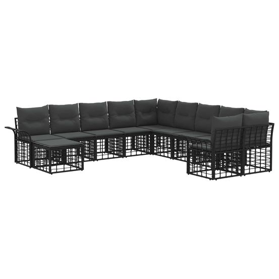 Ensemble de canapés d'extérieur 11 pc noir et gris foncé