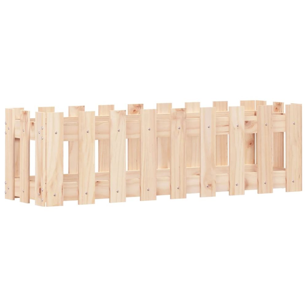 Lit surélevé de jardin design de clôture 100x30x30cm pin massif