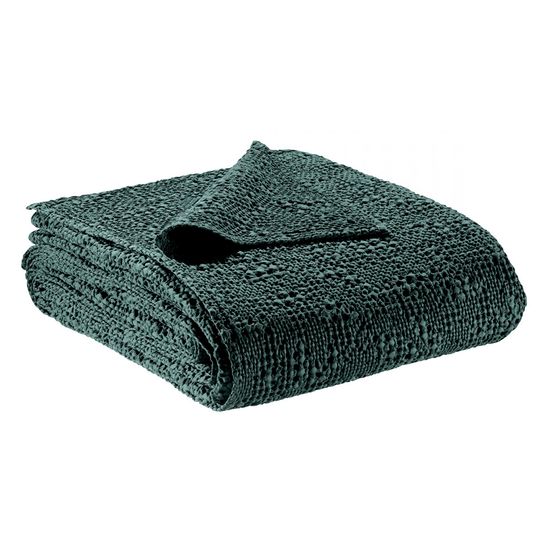 Plaid stonewashed tana prusse 140 x 200 cm