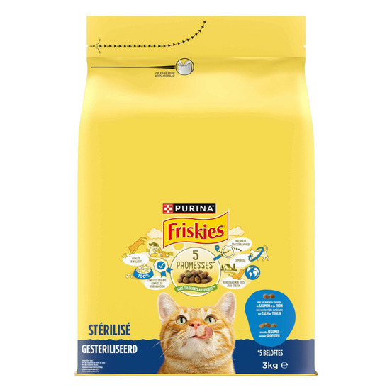 Croquettes chat sterilisé mélange de saumon, thon et légumes 1.5kg