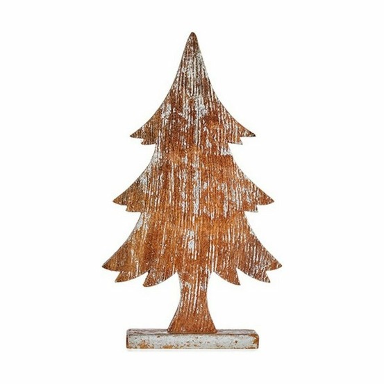 Sapin de noël marron 5 x 49,5 x 26 cm argenté bois