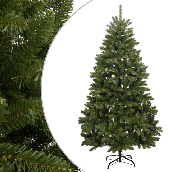 Sapin de noël artificiel à charnières avec support vert 210 cm