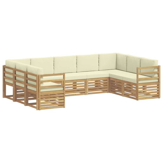 Ensemble de canapés d'extérieur 9 pc blanc et crème polyester