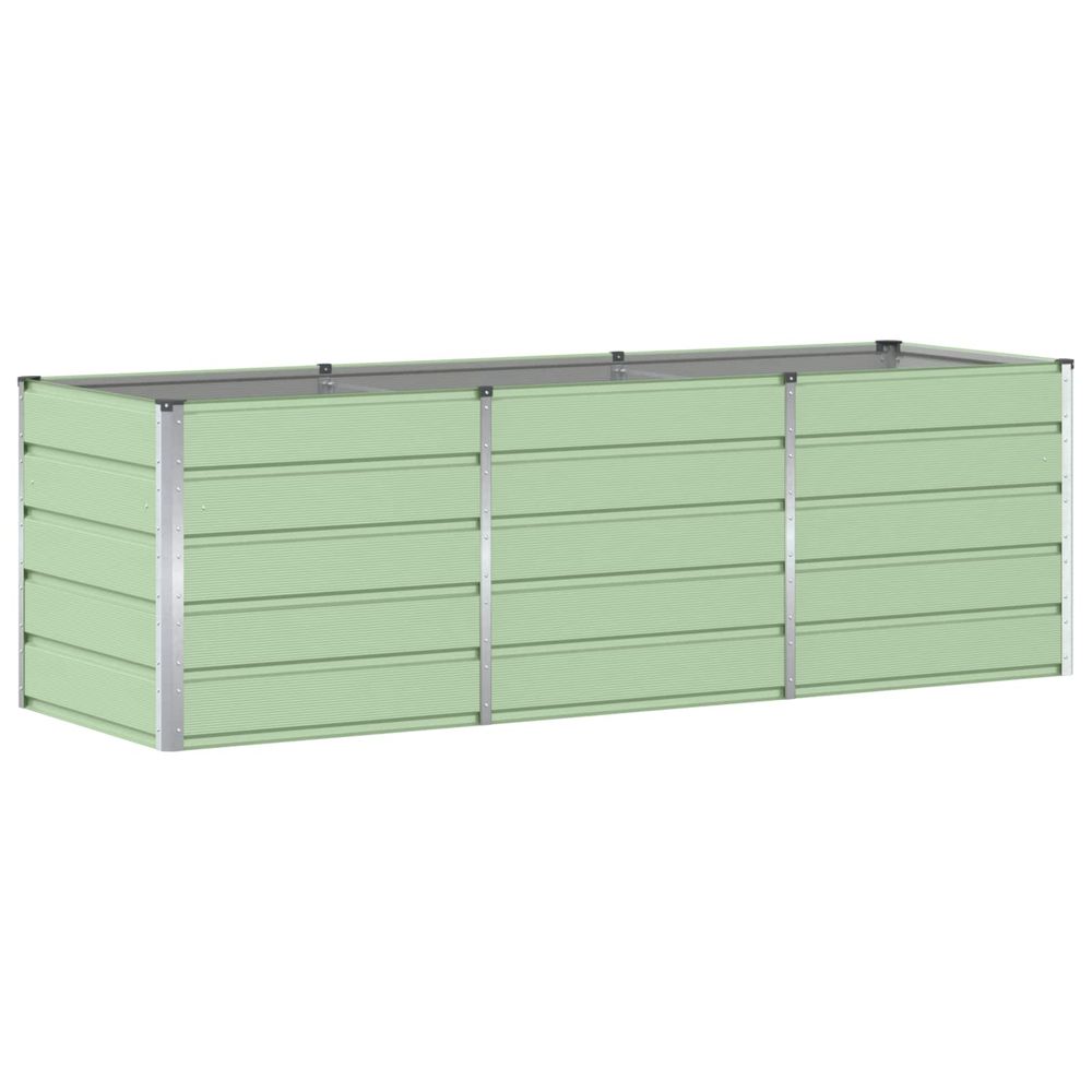 Jardinière d'extérieur vert 240 x 80 x 75 cm acier