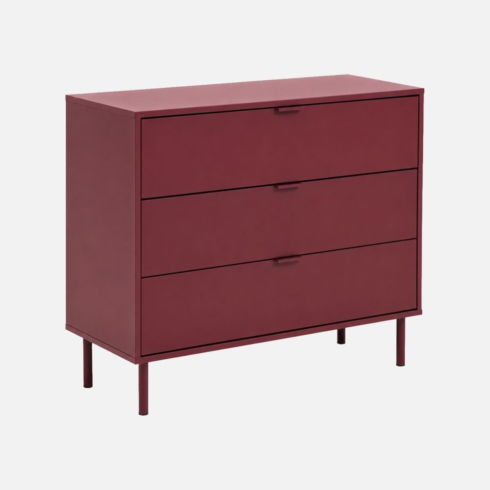 Commode décor bois et métal 3 tiroirs - ellie