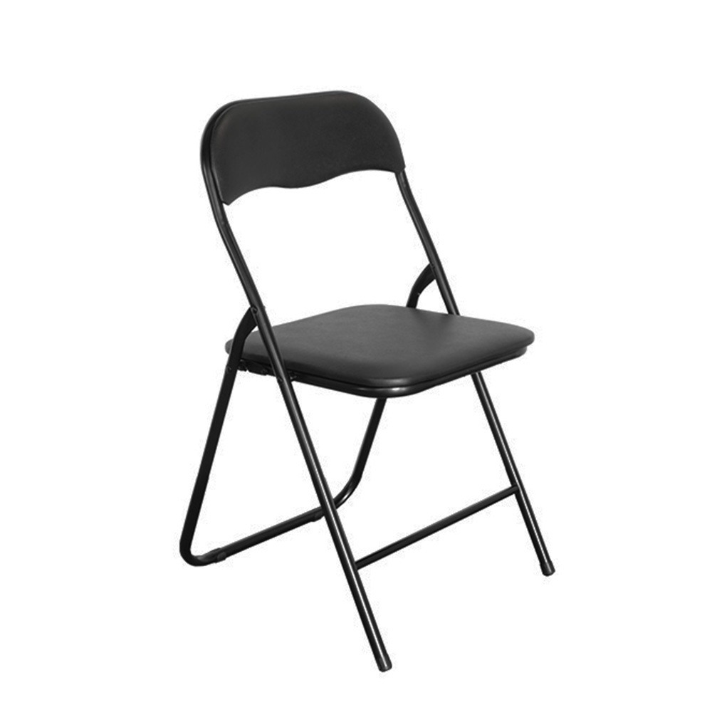 Chaise pliante - chaise pliante noire - métal - hauteur d'assise 40 cm