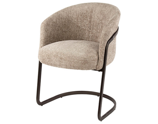 Teo - lot de 2 chaises - pieds en métal - en tissu texturé