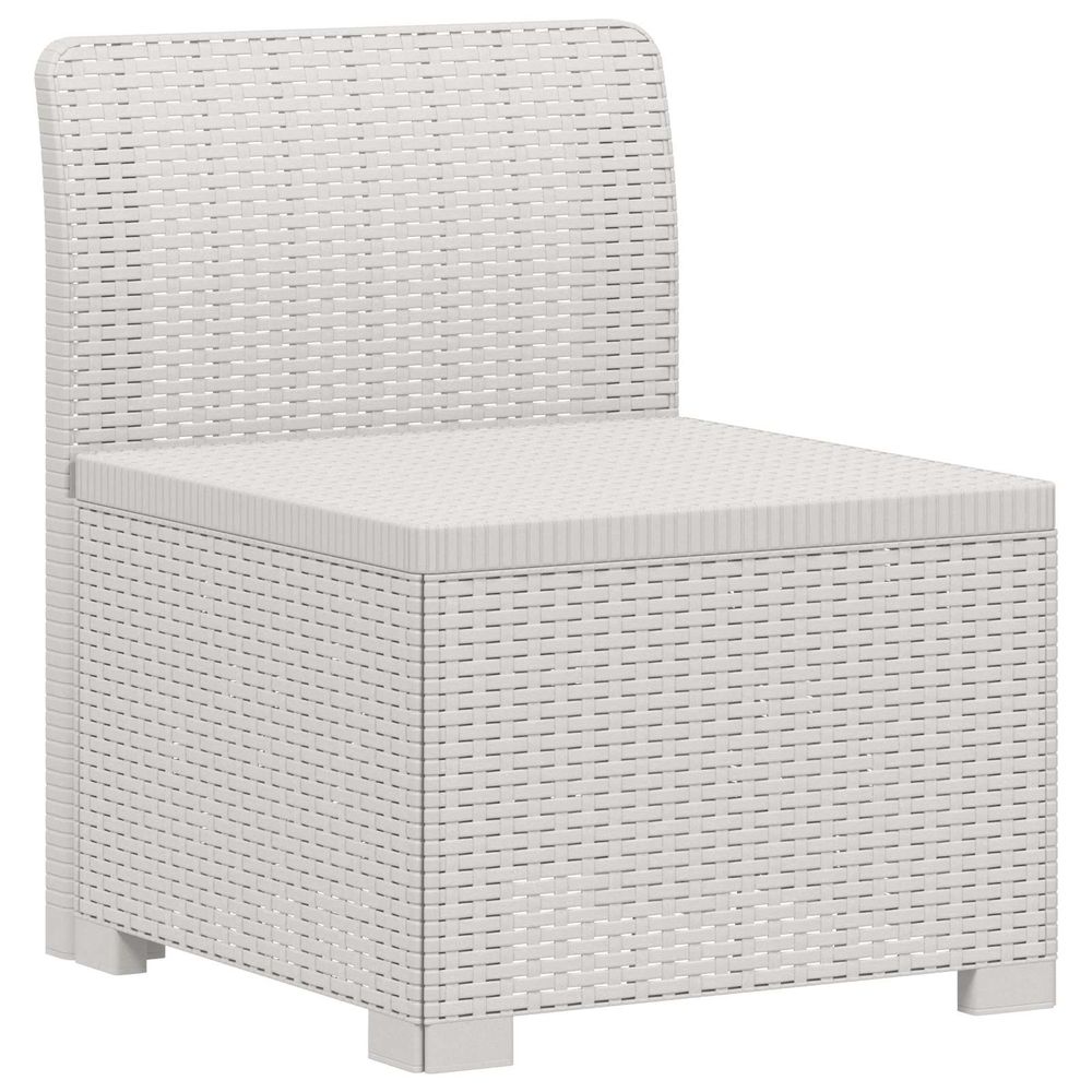 Canapé de jardin 1 place look rotin pp blanc