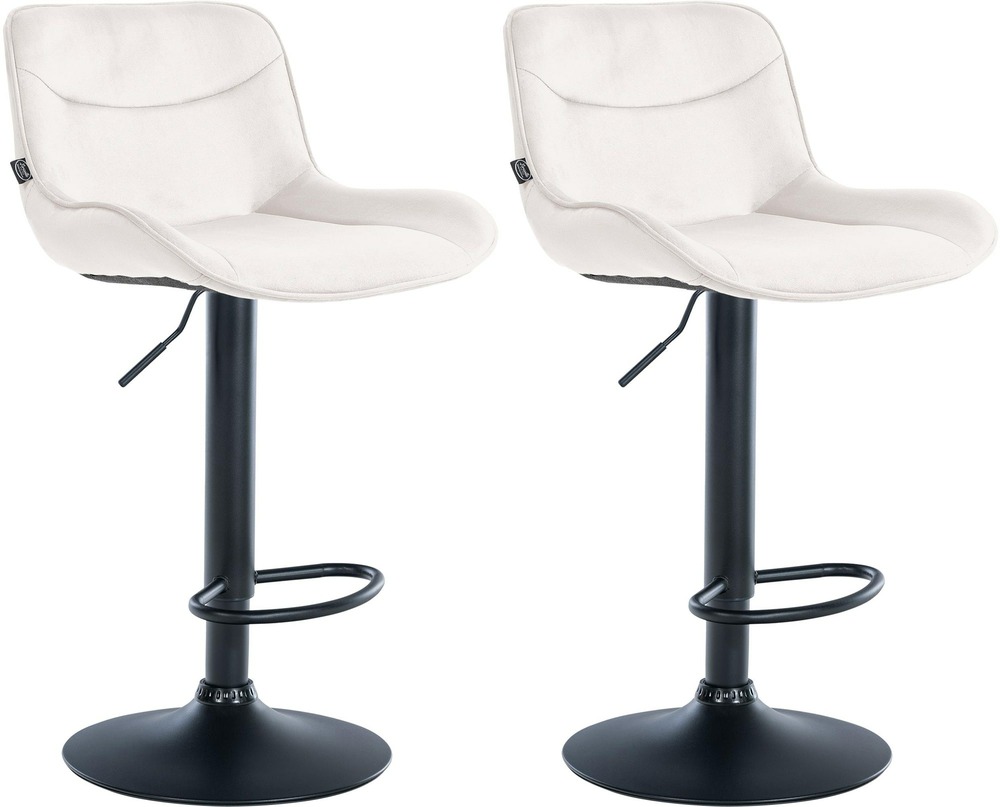Lot de 2 tabourets de bar vonore velours noir