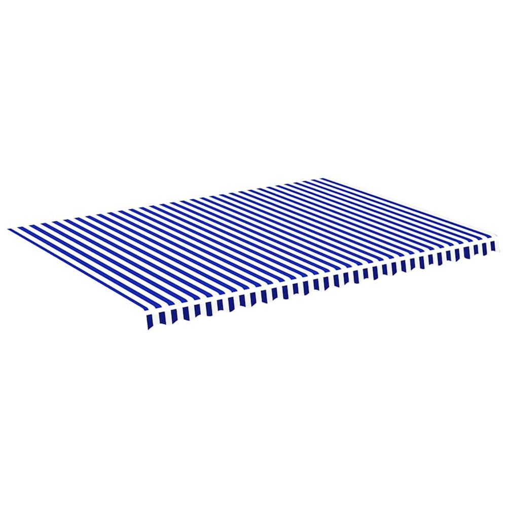 Tissu de remplacement pour auvent bleu et blanc 500x350 cm polyester