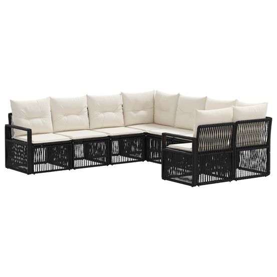 Ensemble de canapé de jardin 8 pc 8-nombre de places noir