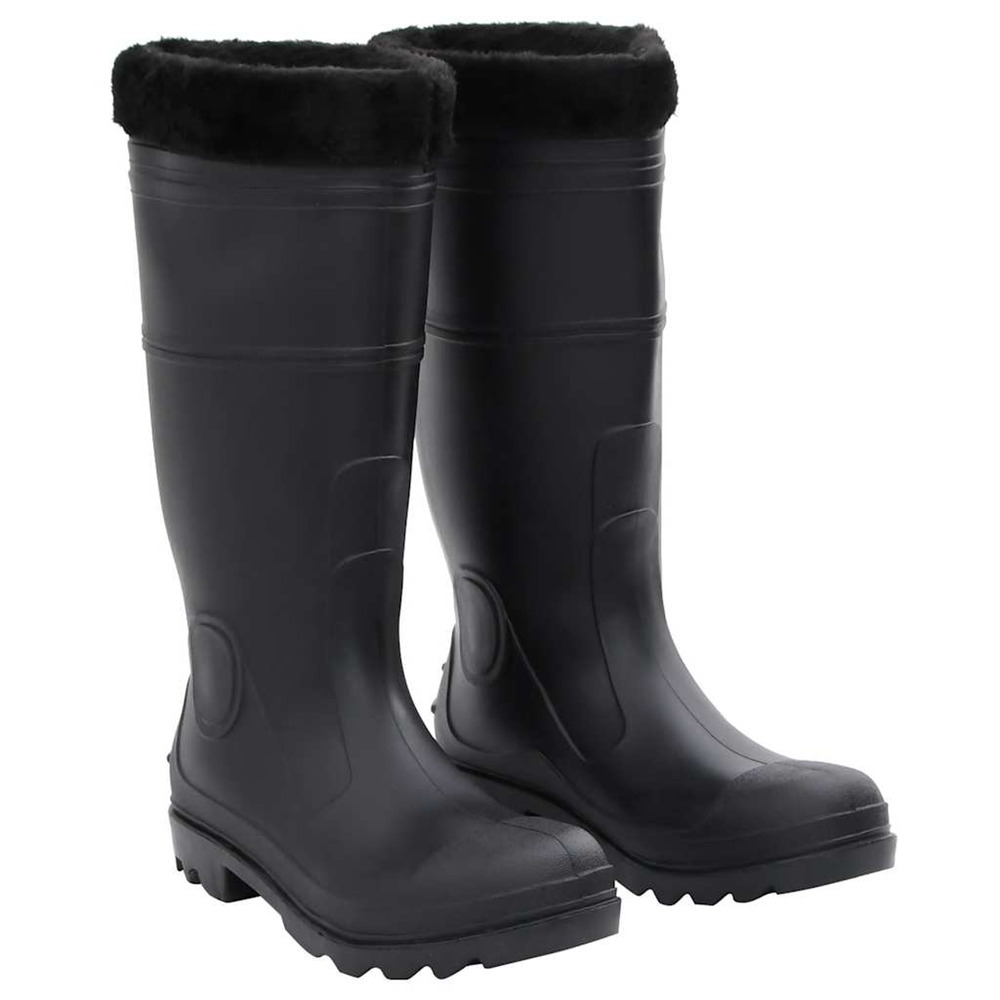 Bottes de pluie avec chaussettes amovibles noir taille 42 pvc