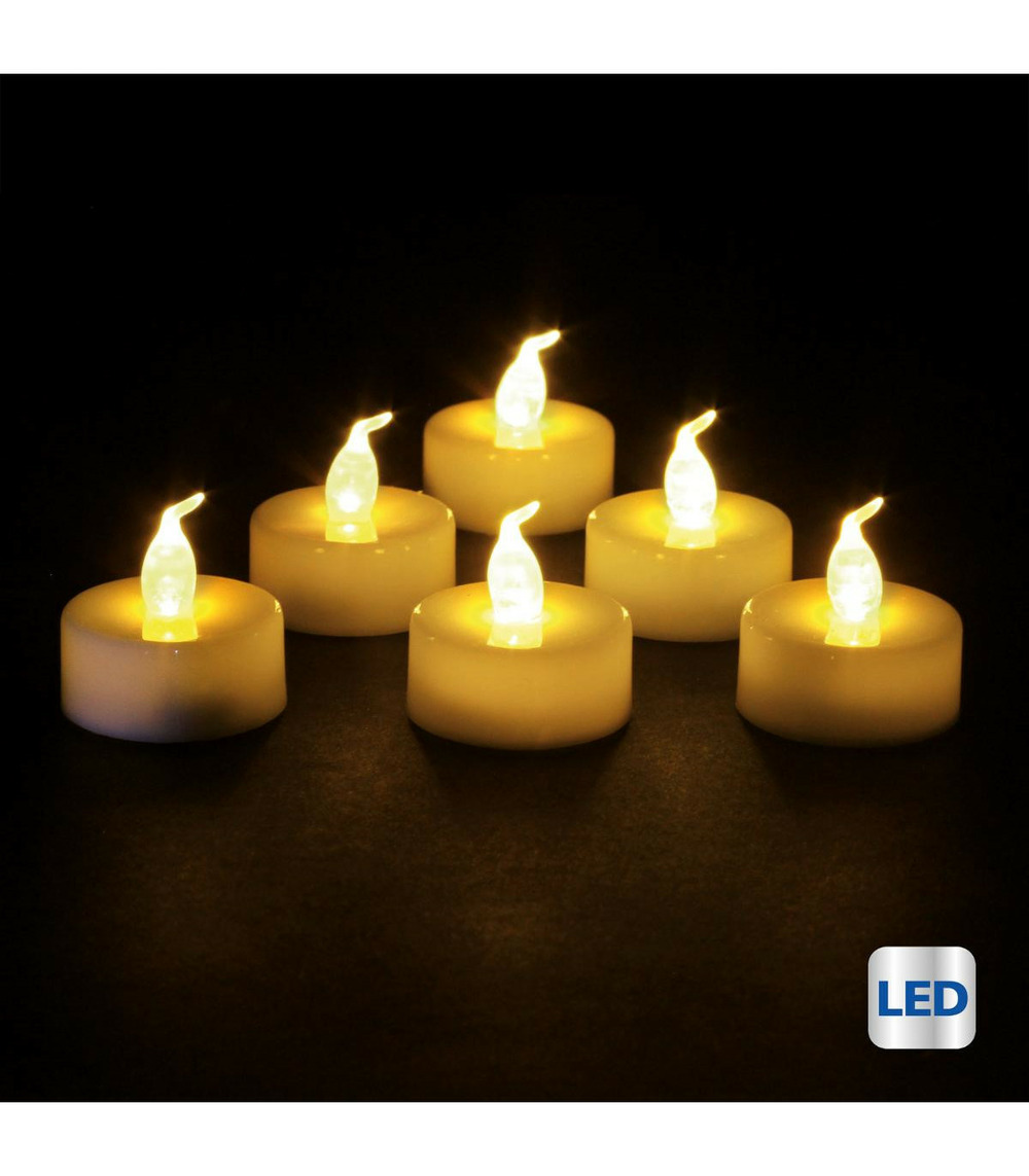 Set 6 bougies lumineuses à led blanc pailleté