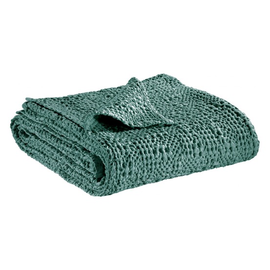 Jeté stonewashed tana vert de gris 260 x 260 cm