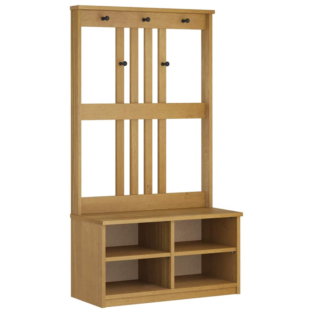 Portemanteau sandnes 87x40x159,5 cm bois massif pin