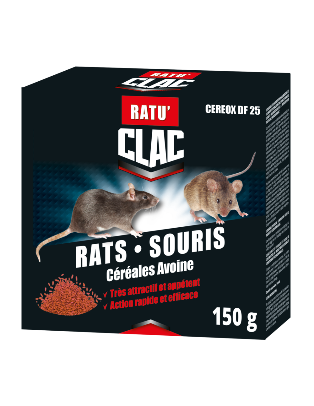 Clac raticide cereales avoine 150g - clac