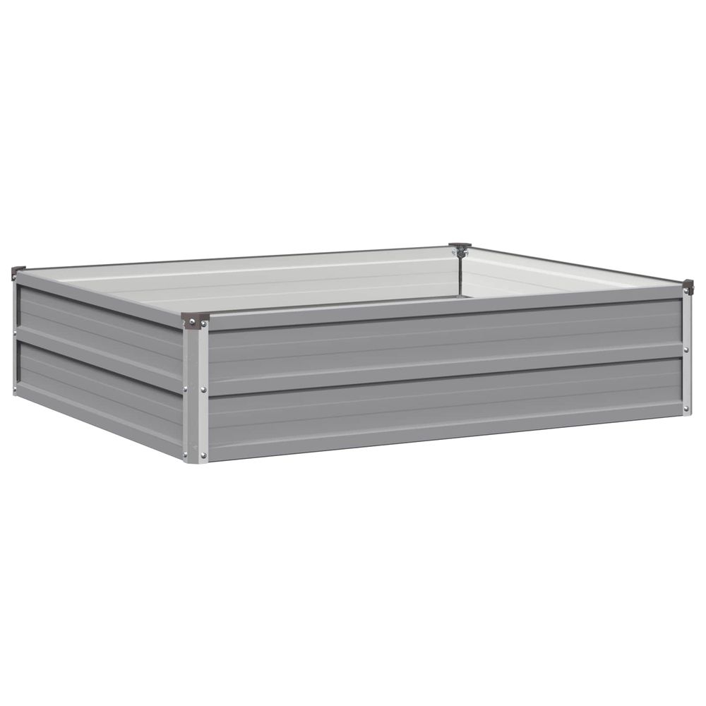 Jardin surélevé gris 100 x 80 x 24 cm acier laminé à froid