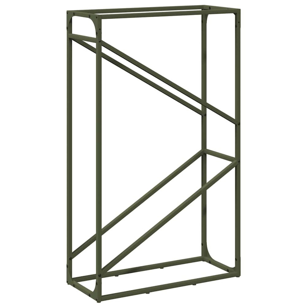 Portant de bois chauffage vert olive 60x25x100 cm