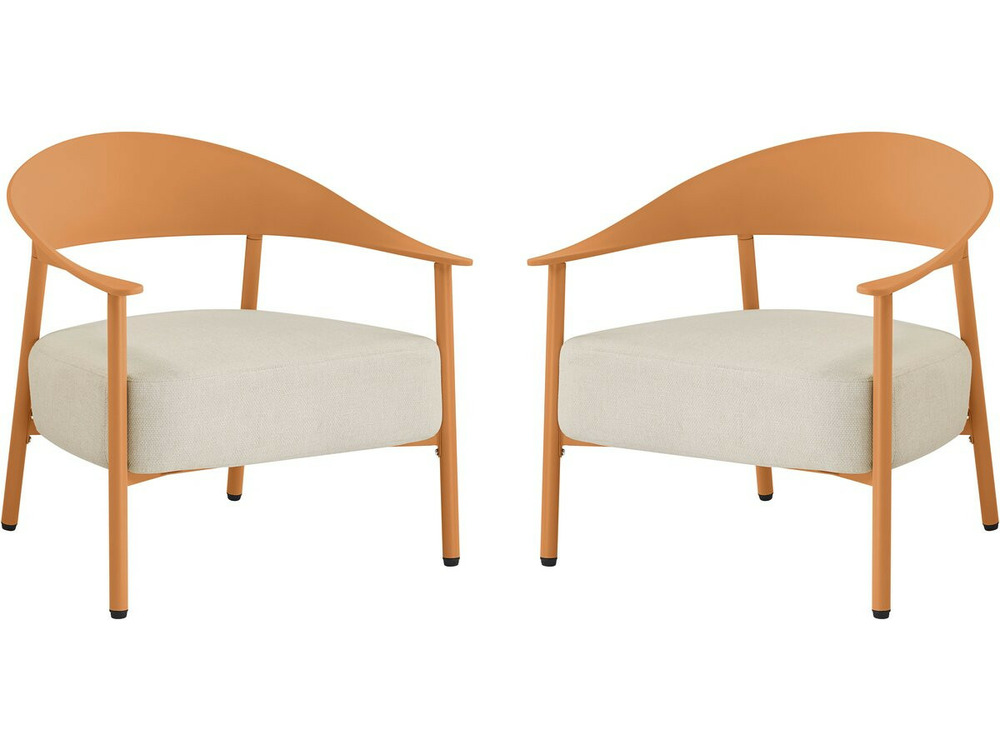 Lot de 2 fauteuils de jardin en plastique et métal 