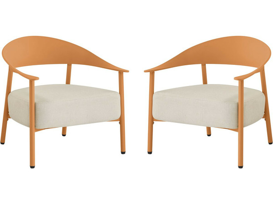 Lot de 2 fauteuils de jardin en plastique et métal