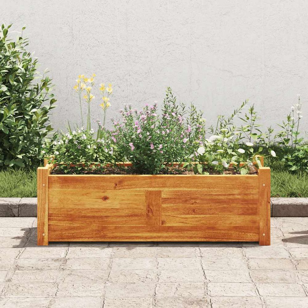 Jardinière rectangulaire en bois d'acacia 76x27,6x25 cm