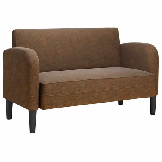 Canapé causeuse marron 110 cm similicuir
