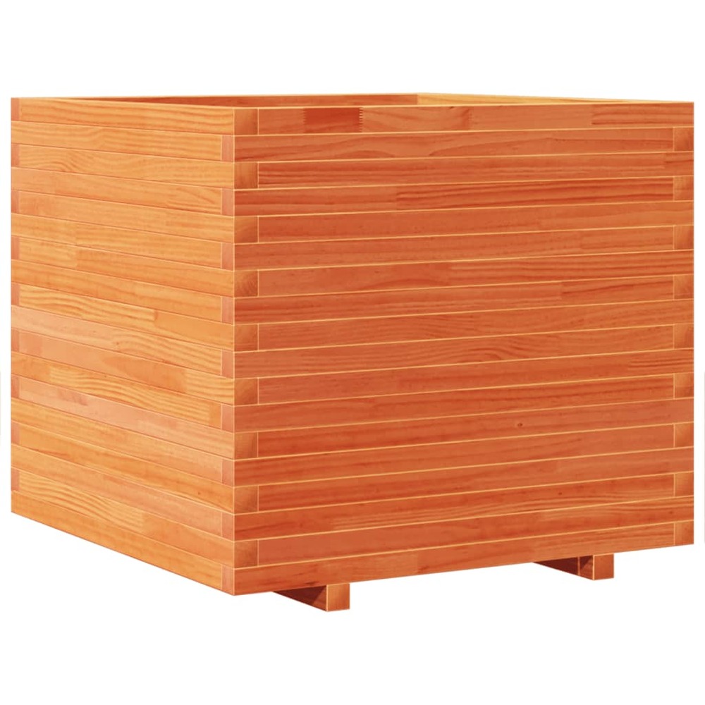 Jardinière bac lit surélevé plantes fleurs terrasse jardin cire 80 x 80 x 72 cm bois de pin massif marron