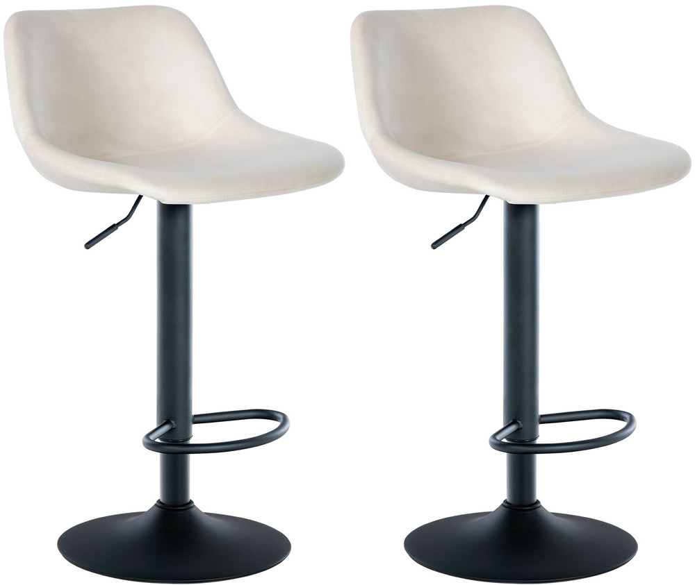 Lot de 2 tabourets de bar loft velours
