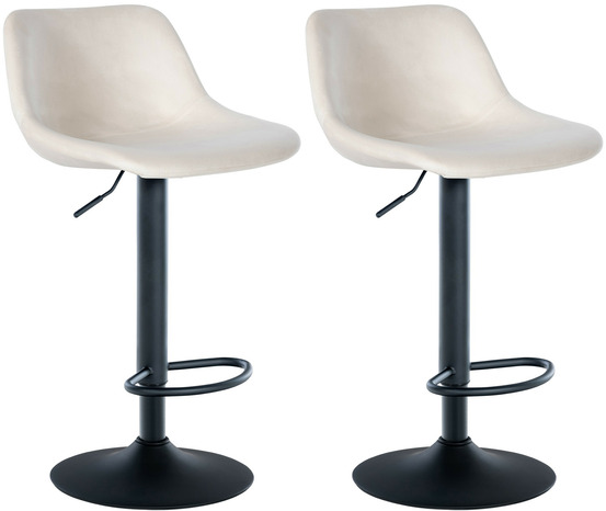 Lot de 2 tabourets de bar loft velours
