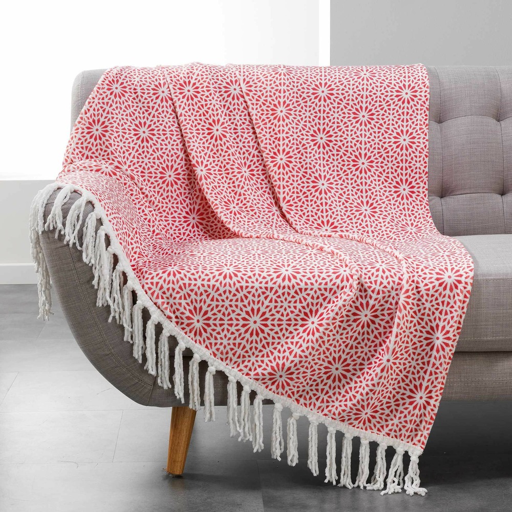 Plaid couverture à franges collection tunis