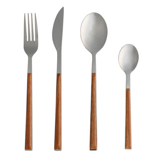 Ménagère effet bois 24 pièces