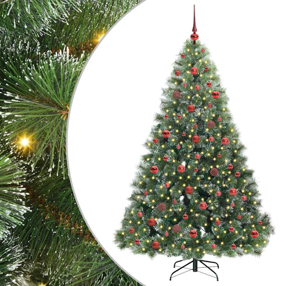 Sapin de noël artificiel avec 300 led vert 180 cm pe et pvc