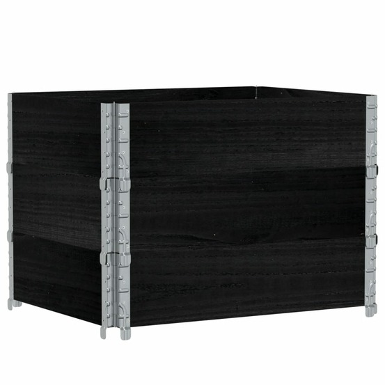 Jardinière bac lit surélevé plantes fleurs terrasse jardin 80 x 60 cm bois massif de pin noir