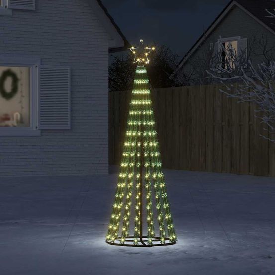 Sapin de noël lumineux 275 led pour jardin et intérieur blanc chaud 180cm